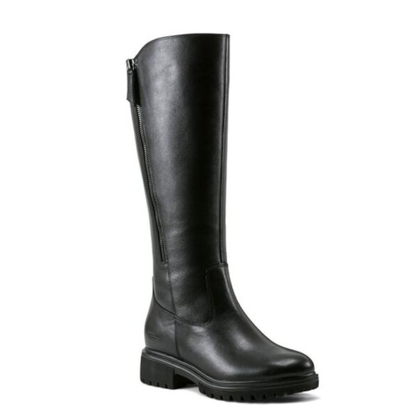 Rockport Ivette Waterproof Boots Tall Black Leather New Size 8 WIDE CALF - Picture 1 of 8